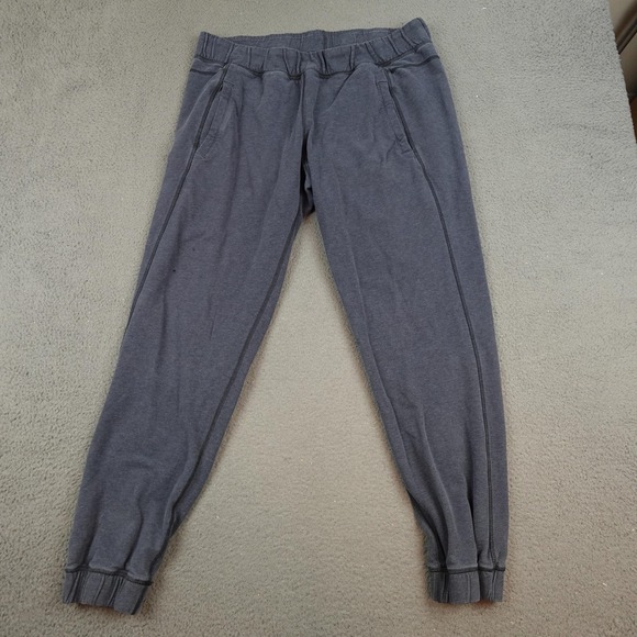 Lululemon Pants Womens 12 Gray Joggers Sweatpants Lounge Elastic Waist Pockets - Picture 1 of 9